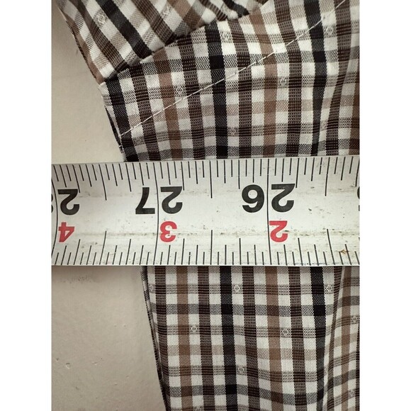Michael Kors 2XL Men's Slim-Fit Check Stretch Dress Shirt Brown ( 18-34/35 ) - Picture 7 of 9